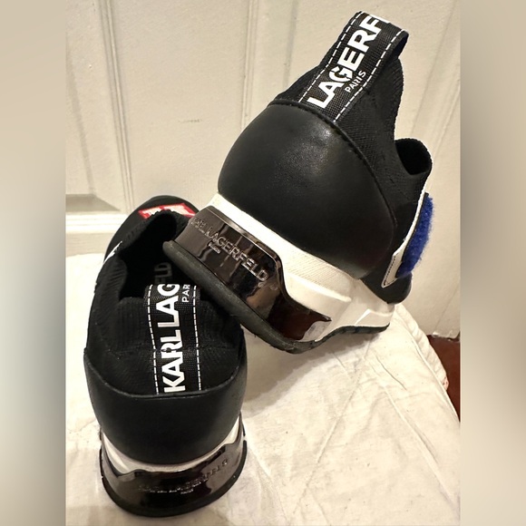 Karl Lagerfeld Black Sneakers with Blue and Red Accents - Picture 11 of 14